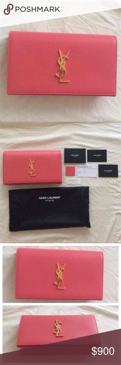 ysl pink clutch|authentic YSL handbag clutch.